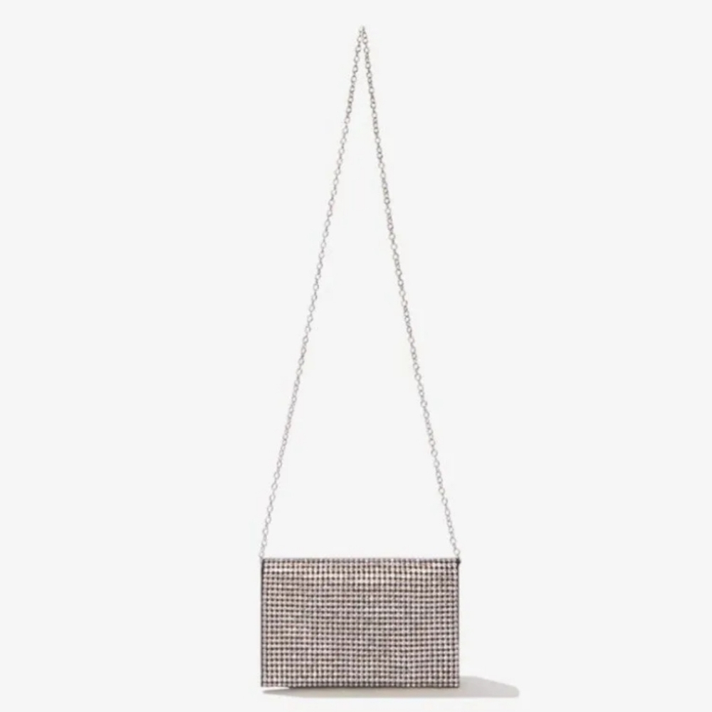 AMBER SCEATS Stella crystal bag, evening cocktail clutch purse, black